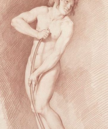 Bouchardon - Modèle posant pour L’Amour se faisant un arc de la massue d\'Hercule  © RMN - Grand Palais (Musée du Louvre) / Thierry Le Mage